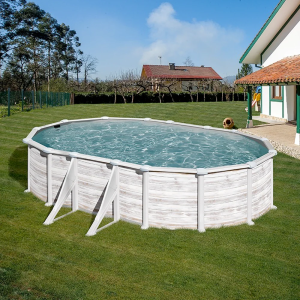 Piscina Gre Groenlandia ovalada imitación madera 730 x 375 Sin instalación