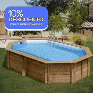 Piscina de madera Gre Sunbay Canelle 2 ovalada 536x336 Sin Instalación