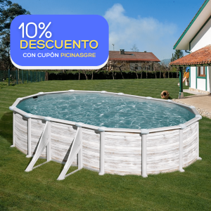 Piscina Gre Groenlandia ovalada imitación madera 610 x 375 Sin instalación