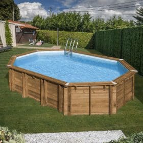 Piscina de madera Gre Sunbay Avocado ovalada 656x456 Sin Instalación