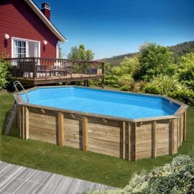 Piscina de madera Gre Sunbay Orange ovalada 755x456 Sin Instalación