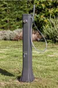 Ducha solar polietileno negro con lavapiés - 19l