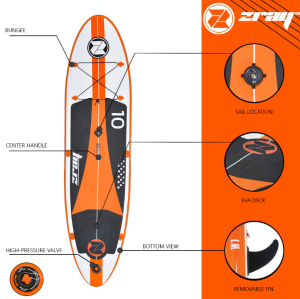 Paddle hinchable Zray SUP WindSurf 10'