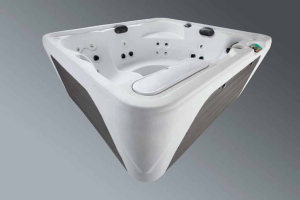 Jacuzzi Exterior Fantasy Spas Entice Premier Arctic White Charcoal