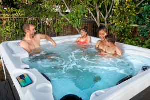 Jacuzzi Exterior Fantasy Spas Entice Premier Sand Charcoal