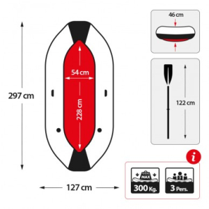 BARCA HINCHABLE INTEX MARINER 3 & REMOS 137 CM-297X127X46 CM