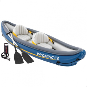Kayak hinchable 2 plazas Wyoming C2 con remos y bomba de inflado