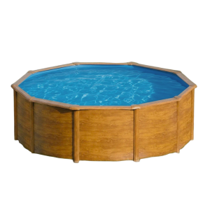 Gre Pacific  Ø 460 imitación madera - Piscina circular de acero - Sin instalación