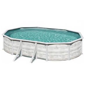 Gre Finlandia 730 x 375 imitación madera - Piscina ovalada de acero
