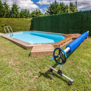 Enrollador telescópico de cubiertas piscina enterrada Gre 90172