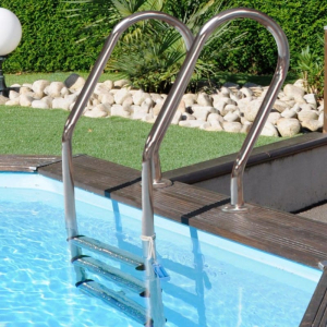 Escalera inox para piscina de madera Gre 126674