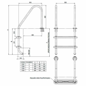 Escalera Komfy AstralPool 5 peldaños