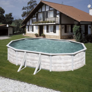 Piscina Gre Finlandia ovalada imitación madera 500 x 300 Sin instalación