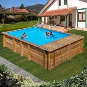 Piscina de madera Gre Sunbay Evora Plus rectangular 620x420x136 Sin Instalación
