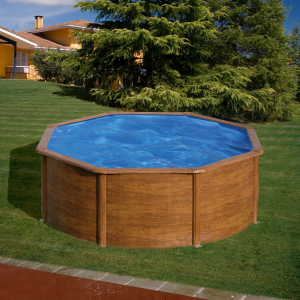 Gre Pacific Ø300 imitación madera - Piscina redonda de acero