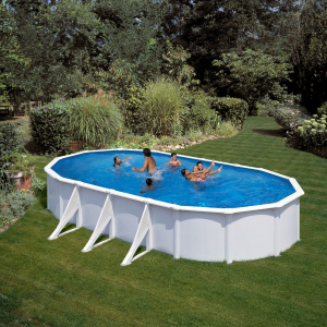 Gre Fidji 730 x 375 blanca - Piscina ovalada de acero