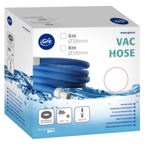 Manguera limpiafondos piscina Gre - 8m con 2 terminales  Ø38 mm