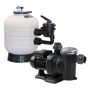 Filtro Millenium Lateral depuradora piscina Ø 560 con válvula 1 ½" bayoneta y bomba Sena 1CV