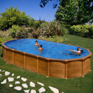 Piscina Gre Amazonia ovalada imitación madera 610 x 375 Sin instalación