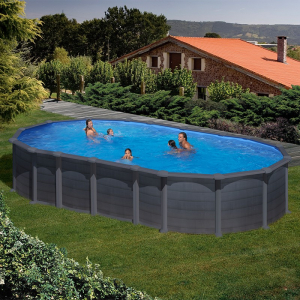Piscina Gre Capri ovalada imitación grafito 730 x 375 Sin instalación