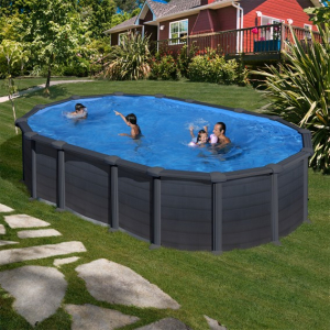 Piscina Gre Capri ovalada imitación grafito 610 x 375 Sin instalación