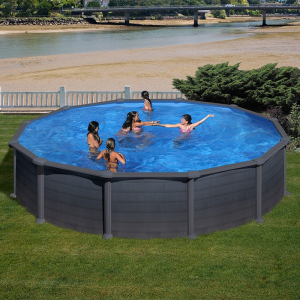 Piscina desmontable Gre Granada circular imitación grafito Ø 550 Sin instalación
