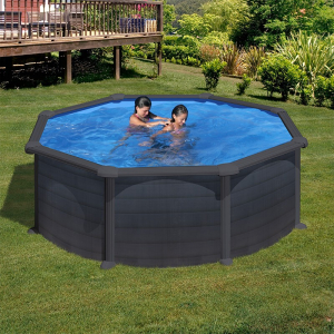 Piscina desmontable Gre Granada circular imitación grafito Ø 350 Sin instalación