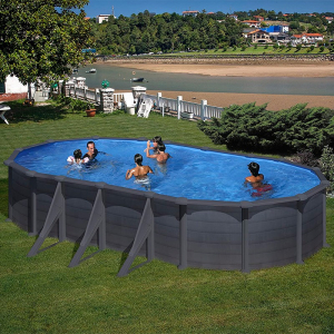 Piscina desmontable Gre Granada ovalada imitación grafito 730 x 375 Sin instalación