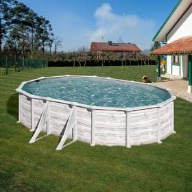 Piscina Gre Groenlandia ovalada imitación madera 500 x 300 Sin instalación