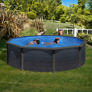 Piscina desmontable Gre Kea circular imitación grafito Ø 460 Sin instalación