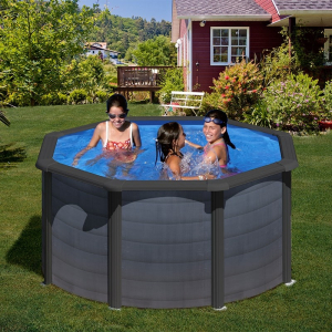 Piscina desmontable Gre Kea circular imitación grafito Ø 240 Sin instalación