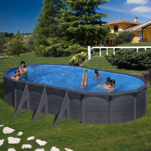 Piscina desmontable Gre Kea ovalada imitación grafito 730 x 375 Sin instalación