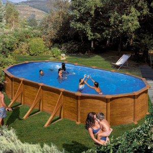 Piscina desmontable Gre Mauritius ovalada imitación madera 500 x 300 Sin instalación