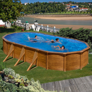 Piscina desmontable Gre Pacific ovalada imitación madera 500 x 300 Sin instalación
