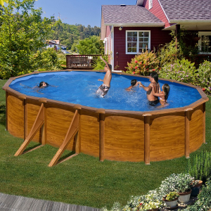 Piscina desmontable Gre Sicilia ovalada imitación madera 500x300 Sin instalación