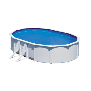 Gre Fidji 500 x 300 blanca - Piscina ovalada de acero