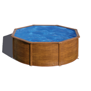 Gre Pacific Ø300 imitación madera - Piscina redonda de acero