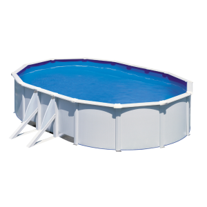 Gre Fidji 610 x 375 blanca - Piscina ovalada de acero 