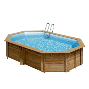 Piscina de madera Gre Sunbay Avocado ovalada 656x456 Sin Instalación