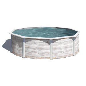 Gre Finlandia Ø350 imitación madera - Piscina redonda de acero  