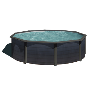 Gre Kea Ø460 imitación grafito - Piscina redonda de acero