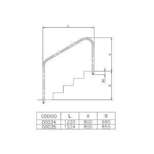 Salida piscina anclaje exterior-interior para escalera AstralPool 2 unidades Long. 1524 mm para empotrar