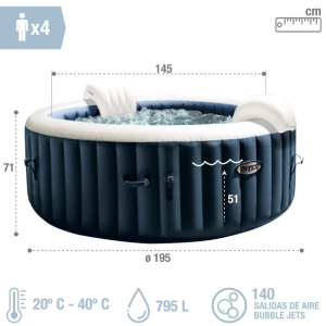 Spa hinchable masaje INTEX burbujas para 4 personas