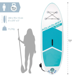 Tabla de paddle surf hinchable INTEX máx. 90 kg con remo, hinchador y mochila