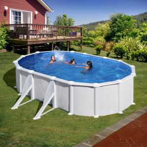 Gre Atlantis 610 x 375 blanca - Piscina ovalada de acero
