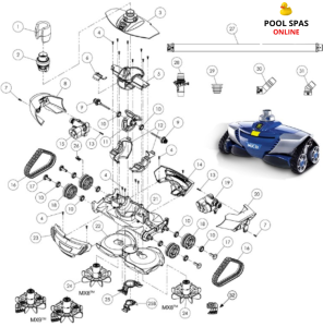 Kit hélices y cepillos limpiafondos Zodiac MX8 / MX9