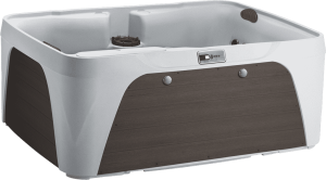 Jacuzzi Exterior Fantasy Spas Enamor Premier Arctic White Brown