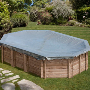 Cubierta de invierno para piscina madera Gre ovalada