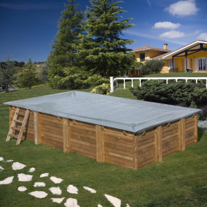 Cobertor de invierno piscina madera Gre rectangular