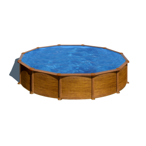 Gre Mauritius Ø550 imitación madera - Piscina redonda de acero